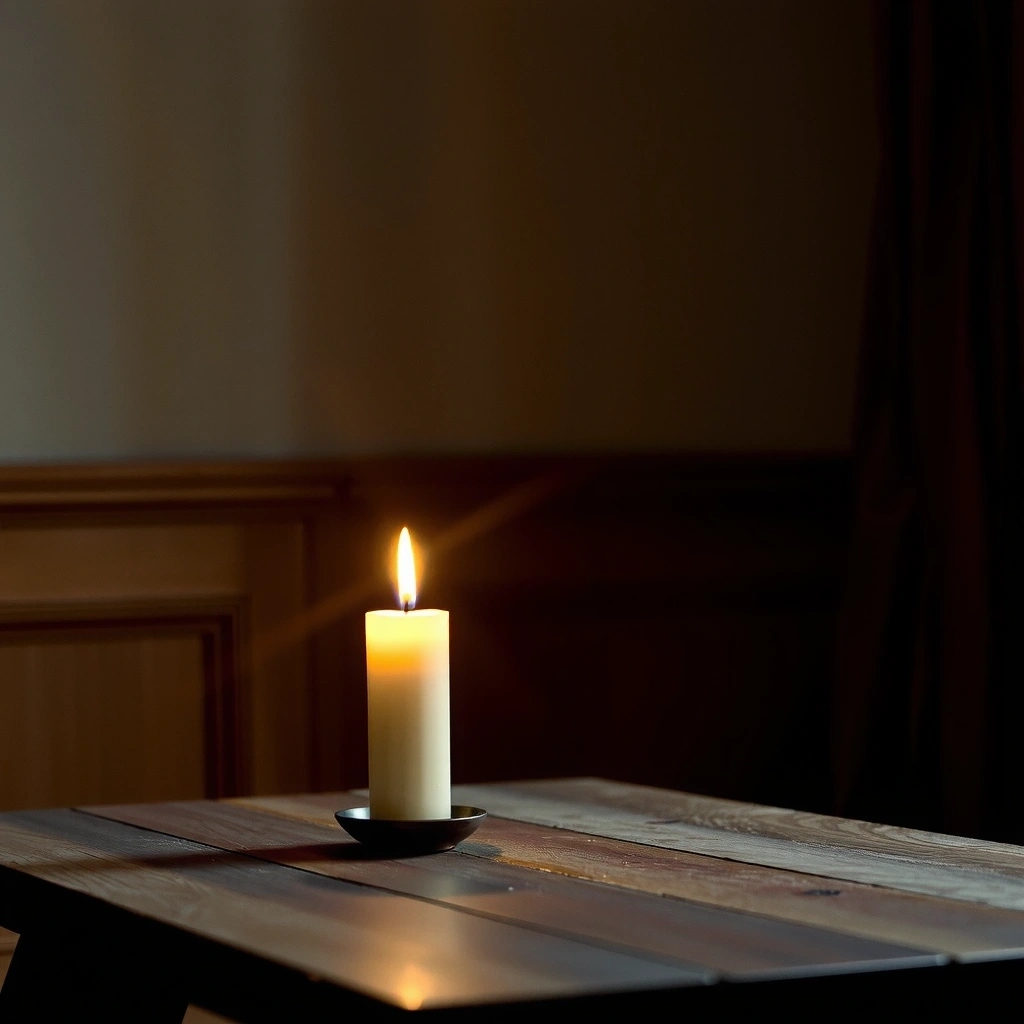Kerze auf Tisch